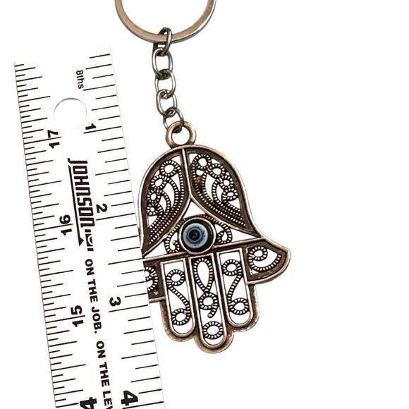 Hamsa keychain with evil eye center - Picture 5 of 5